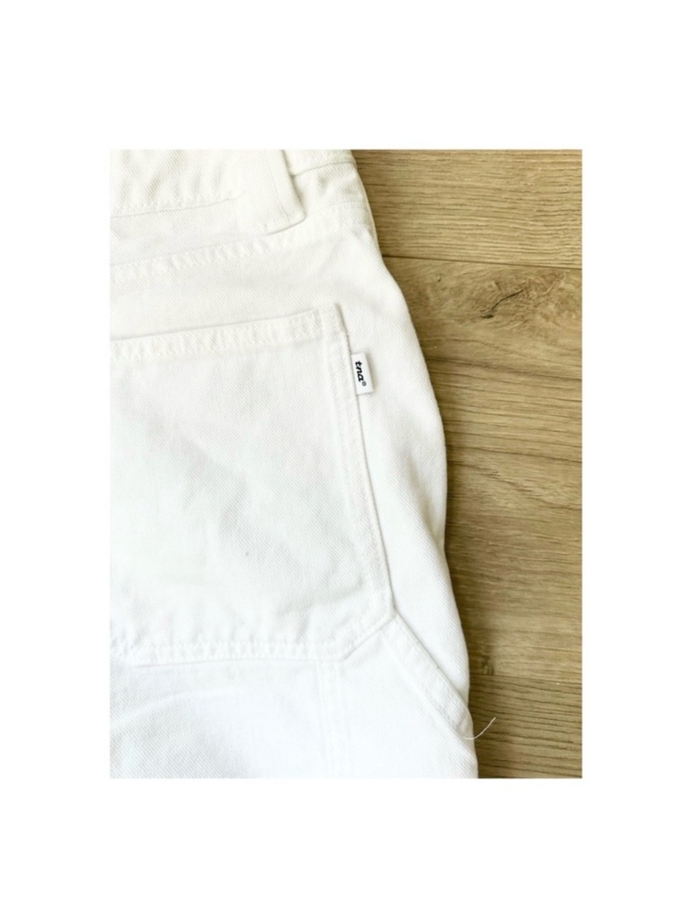 Aritzia White Frayed-Hem Denim Utility Shorts - Picture 5 of 5